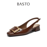 Basto Buckle Slingback Pumps - Brown (R7023-DS1)