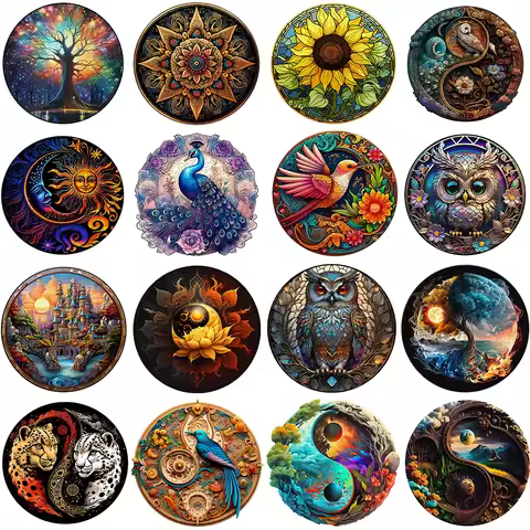 Circular Colored Wooden Puzzle - Irregular Shaped Wooden Puzzle - High Difficulty Puzzle - Puzzle To