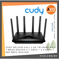 CUDY BE11000 Full 2.5G Tri-Band Wi-Fi 7 Mesh Router 5.7 Gbps + 4.3 Gbps + 688 Mbps WR11000