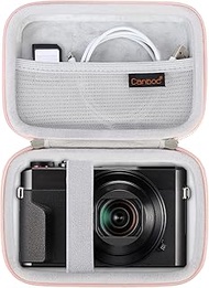 Canboc Hard Travel Case for Canon PowerShot G7X Mark II / III / G5 X Mark II Digital Camera, Mesh Bag fit Battery, Charger, USB Cable, Wrist Strap or Other Camera Accessories, Rose Gold