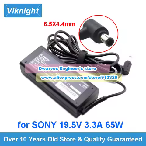 19.5V 3.3A Notebook Charger for Sony VAIO VGP-AC19V43 VGP-AC19V44 VGP-AC19V49 VGP-AC19V64 VPCEF25FX 