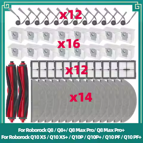 Fit For Roborock Q10 X5/Q10 X5+/Q10P/Q10P+/Q10 PF/Q10 PF+/Q8+/Q8 Max Pro Parts Main Side Brush Filte