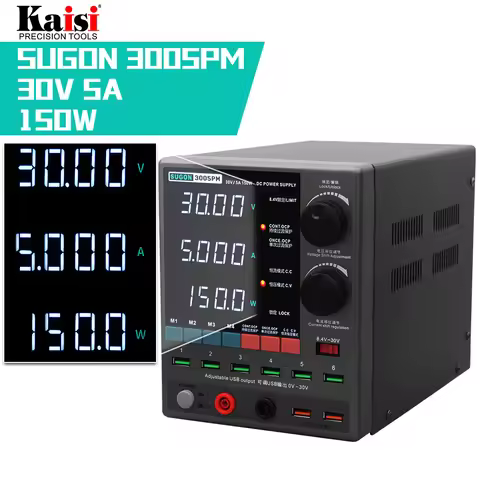 SUGON 3005PM Adjustable DC Power Supply 30V 5A 4 Digit Digital Lab Bench Power Stabilized Power Supp