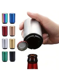 自動啤酒瓶開罐器：磁力推下式設計，方便開啟葡萄酒、啤酒和蘇打水瓶蓋- 創意廚房工具家庭酒吧配件