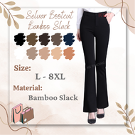 KGT BAMBOO SLACK SELUAR BOOTCUT PLAIN LADIES SLACK BAMBOO BERBUTANG ZIP 9888