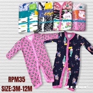 Gee Kidz Adorable Design Sleepsuit Baby Romper with Long Sleeves & Long Pants Button closure -Random