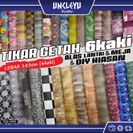 Tikar Getah 6 Kaki Alas Lantai & Meja/DIY-Hiasan/Lebar 183cm(6kaki)/0.45mm PVC Flooring Terbal/TG6-0