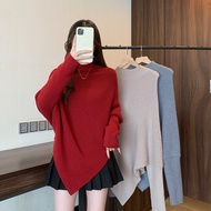 W71799l _ Winter Clothes Fat mm Slimmer Look Irregular Bat Shirt Sweater Cloak Half Turtleneck Knitt