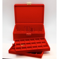 NgamsilpShop พร้อมส่ง!! กล่องกำมะหยี่ 54 ช่องฝาทึบ กล่องคิ้วทอง กล่องพระ กล่องใส่พระ