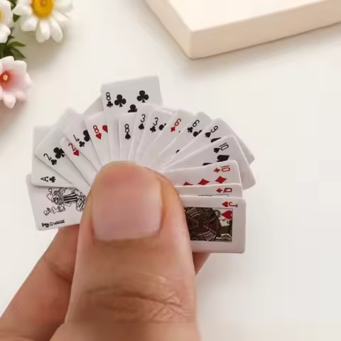 Mini Poker Cards Fun Finger Pocket Cards Cute Playing Cards for Decoration Kids Toys Random Style