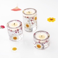 (JIE YUAN)DIY Epoxy Resin Epoxy Candle Holder Large Medium and Small Aromatherapy Candle Tray Shine Silicone Mold