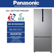 PANASONIC ( NR-BV320XSMY ) 322L SILVER INVERTER 2 DOOR BOTTOM FREEZER REFRIGERATOR FRIDGE - PETI SEJUK