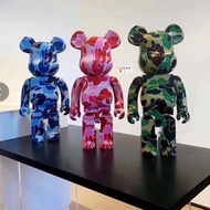 【Quality Edition】Bearbrick × MMJ - Camouflage Shark Gear Joint 400% 28cm High Quality Anime Action Figures / Toy / GK / Collection / Gift