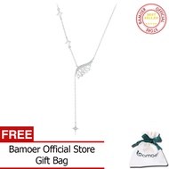BAMOER 925สร้อยคอจี้ปีกเงินแท้สำหรับเครื่องประดับแฟชั่นสำหรับผู้หญิง BSN395ของขวัญให้เพื่อน