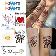 GD GD GD English Same Style Fan Support Arm Color Tattoo Stickers Waterproof Daisy Stickers BLIW