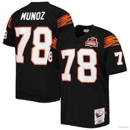 fux NFL Cincinnati Bengals Jersey Anthony Munoz Football Tshirt Retro Sports Tops Fans Edition