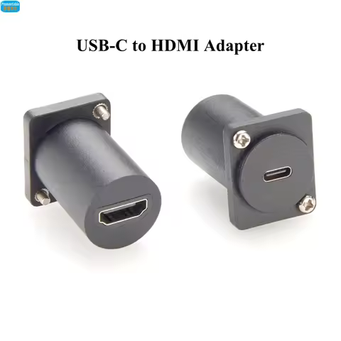 D Type USB C to HDMI Connetcor 4K@60HZ 10Gbps Type C Female to HDMI 1.2 Female Flange Chassis Panel 