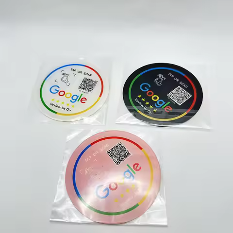 NFC Sticker Acrylicl with Self-adhesive Backing NFC Table Sticker Diameter 10CM QR code link Can be 