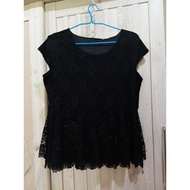 Black Soft Lace Shirt Bust 47 Length 28 Inches