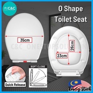 Heavy Duty Soft Close Toilet Seat Cover - O shape With Adjustable Hinge Penutup Mangkuk Tandas Johns