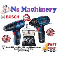 Bosch GSB 120-LI + GDR 120-LI 12v Cordless Impact Drill Combo Set