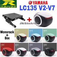 Rapido Monorack Yamaha LC135 V2-V7 Combo Set with Top Box Alien ABS Tail Box Siput 35L Universal Mil