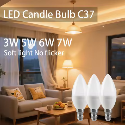 4/6/8/10/20pcs E14 Led Candle Bulb Lamp AC 220V C37 3w 5w 6w 7w Warm White Cold White Day Light for 