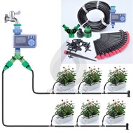 Bộ KIT tưới cây tự động 30 béc nhỏ giọt kèm van nước hẹn giờ tự động cao cấp DH607 và 30m dây đầy đủ