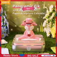 3D Calendar 2026 with Lights Desk Timepiece Calendar 2026 Tear-Away 3D Paper Art Notepad for Christm