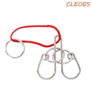 CLEOES 3D Metal Puzzle Fun Unlock Toy Kids Gifts 3d Puzzle Wire Brainteasers Games Kong Ming Lock Co