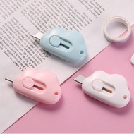 Cutter Mini Portable Bentuk Oval Mini Cutter Polos Travel Kit Pemotong Kertas Paper Cutter Lucu