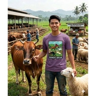 True Farmer Cattle T-Shirt Cool Animal T-Shirt Trendy Animal T-Shirt Cotton Combec 20s FERMER'S BREA