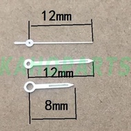 Silver Trim Green Lume 12mm Watch Hands for Miyota 6M12 Quartz Movement