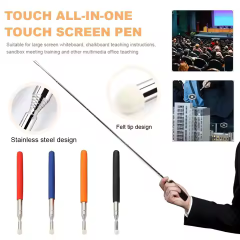 1m/1.2m Retractable Teaching Stick Whiteboard Touch Screen Pointer Stainless Steel Telescopic Rod Ha