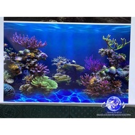 3d painting. stickers for aquariums, arowana fish tanks (back painting)