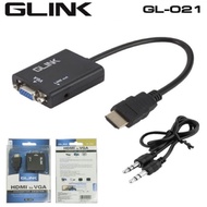 Glink GL-021 สายแปลง จาก HDMI ออก VGA+audio, HDMI to VGA + audio Converter Adapter, HD1080p Cable Audio Output