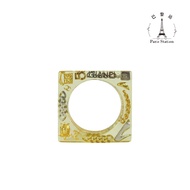 [Paris Station Second-Hand Brand Specialty Store] ** CHANEL * 1997 Retro Style Acrylic Gold Silver H