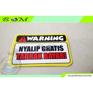 Funny Car Motorcycle sticker warning nyalip Free Hit Pay