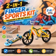 2-in-1 Finger Sports Kit: Professional Fingerboard and Mini BMX Bicycle (FS)