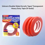 Unicorn Double Sided Acrylic Tape/ Transparent Heavy Duty Tape (9 Yards)