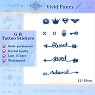 [Vivid Fancy] 12*19cm GH Tattoo Sticker Waterproof Healthy Herbal Lasts to 2 weeks