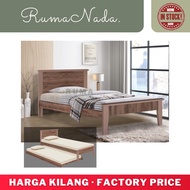 Single Wooden Bed Frame / Wooden Pull Out Bed / Katil Bujang Kayu / Single with pull out / Single be