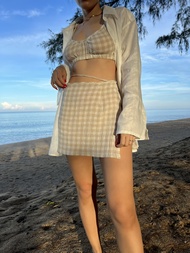 Wrap Skirt กระโปรงผูกผ้าลินินทอลาย