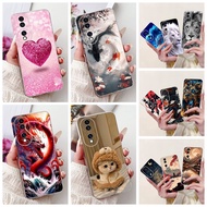 For Honor 70 Casing FNE-NX9 Cover Cool Dragon Lion Cartoon Love Heart Soft Clear Silicone TPU Phone 