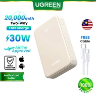 UGREEN 20000mAh PD 20W 22.5W Powerbank with Built In Type C Cable 3 Ports Fast Charging Quick Charge
