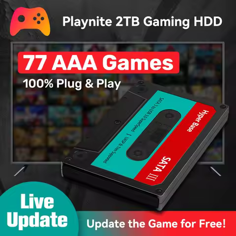 JMachen Playnite System 2TB External Game Hard Drive with 77 AAA Games for PS4/PS3/PS2/XBOX/WiiU/Wii