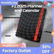 Excellent F1 2025 Planner and Calendar, Planner with F1 Track Design,Spiral Bound,Monthly Planner wi