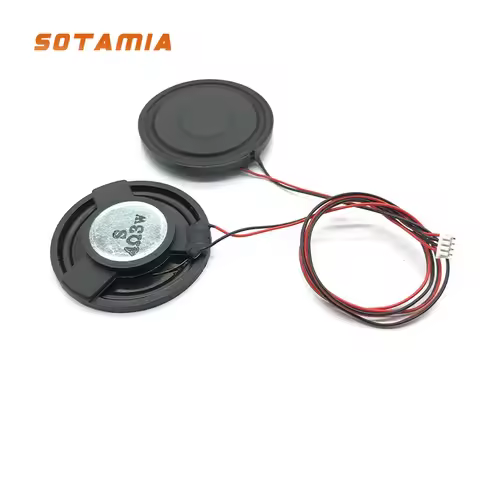 SOTAMIA 2Pcs 40mm Composite Film Round Subwoofer 4 Ohm 3W Enhanced Bass Voice Broadcast Speaker DIY 