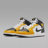 NIKE AIR JORDAN 1 MID男籃球鞋-黑黃-DQ8426701 US7 黑色