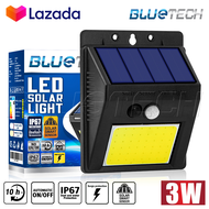 Bluetech USA ไฟติดผนัง ไฟโซล่าเซลล์ Solar Cell COB LED รุ่นใหม่ 3 วัตต์ Motion Sensor กันน้ำ สว่างกว